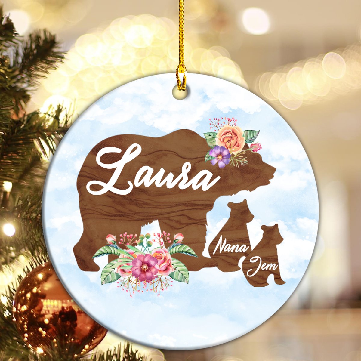 Custome Name Bear Family Personalizedwitch Personalized Christmas Ornament