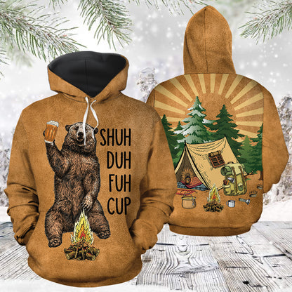 Bear Camping TG51124 unisex womens & mens, couples matching, friends, camping lover, funny family sublimation 3D hoodie christmas holiday gifts (plus size available)