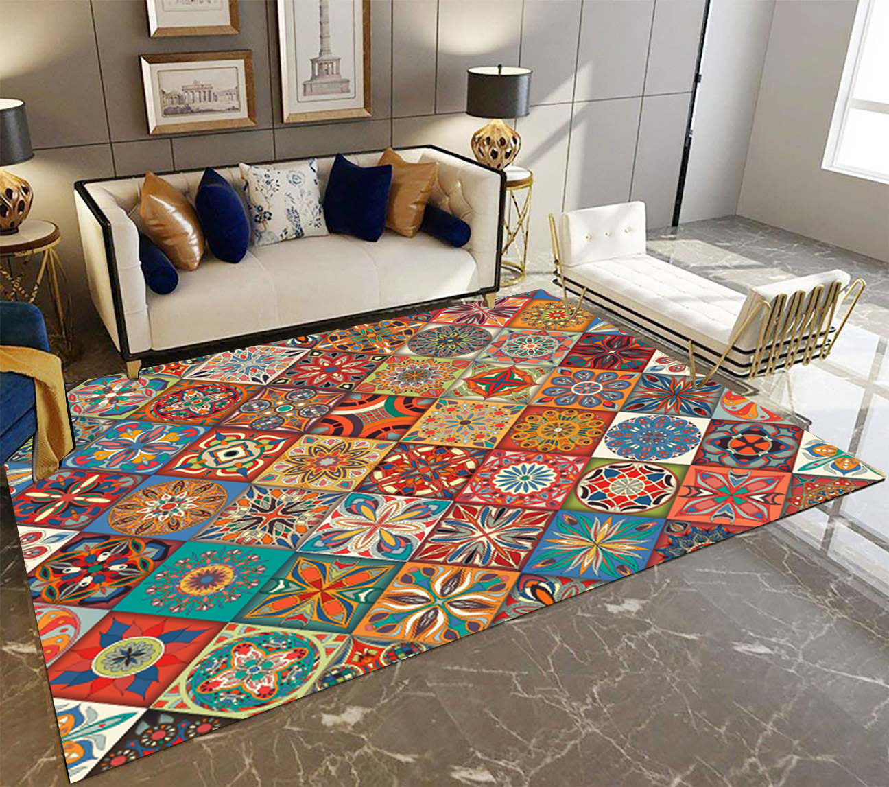 Beautiful Mandala Rectangle Rug