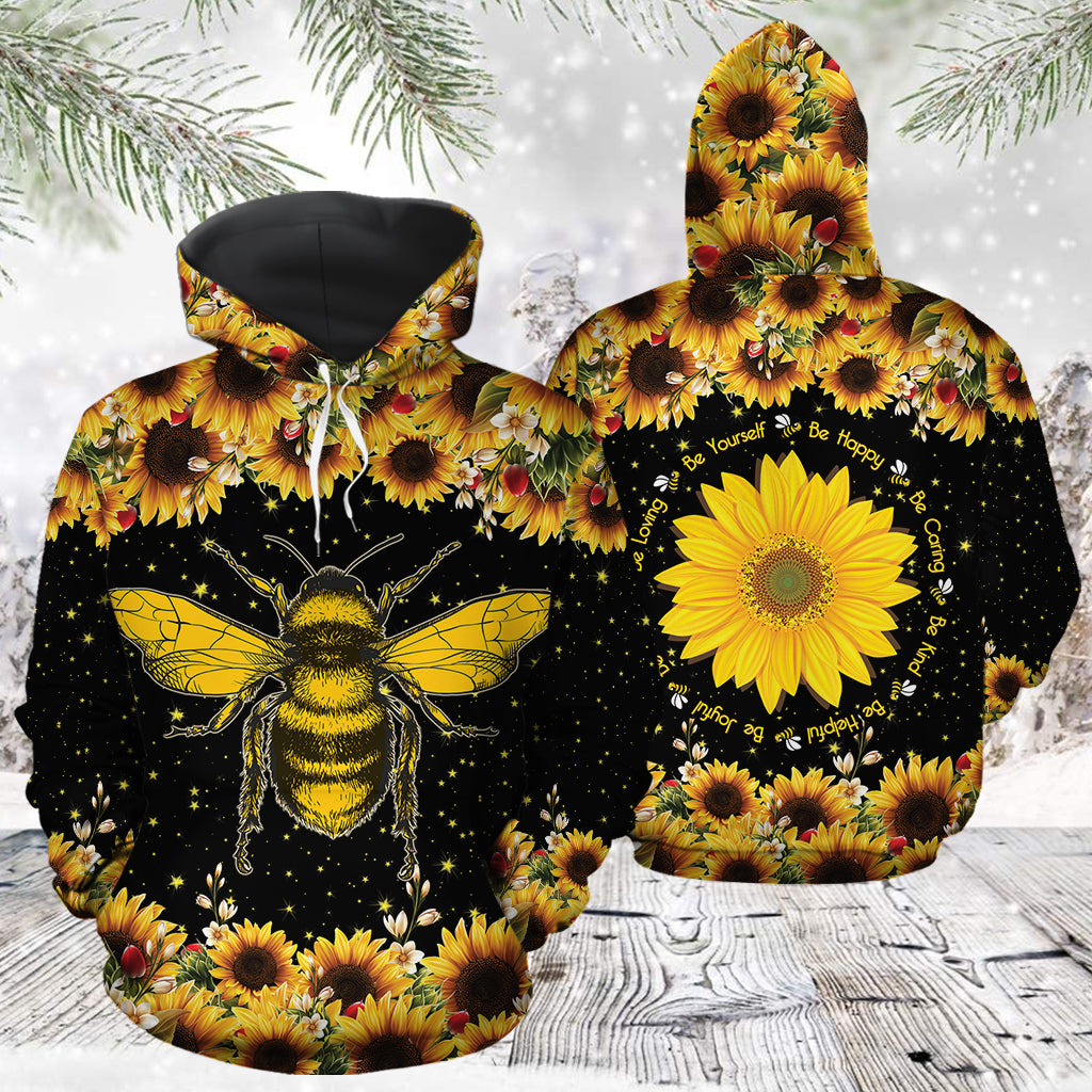 Bee Kind TG5124 unisex womens & mens, couples matching, friends, bee lover, funny family sublimation 3D hoodie christmas holiday gifts (plus size available)