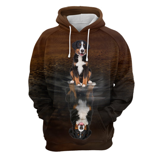 Cute Bernese Mountain Dog Reflection H22417 - All Over Print Unisex Hoodie