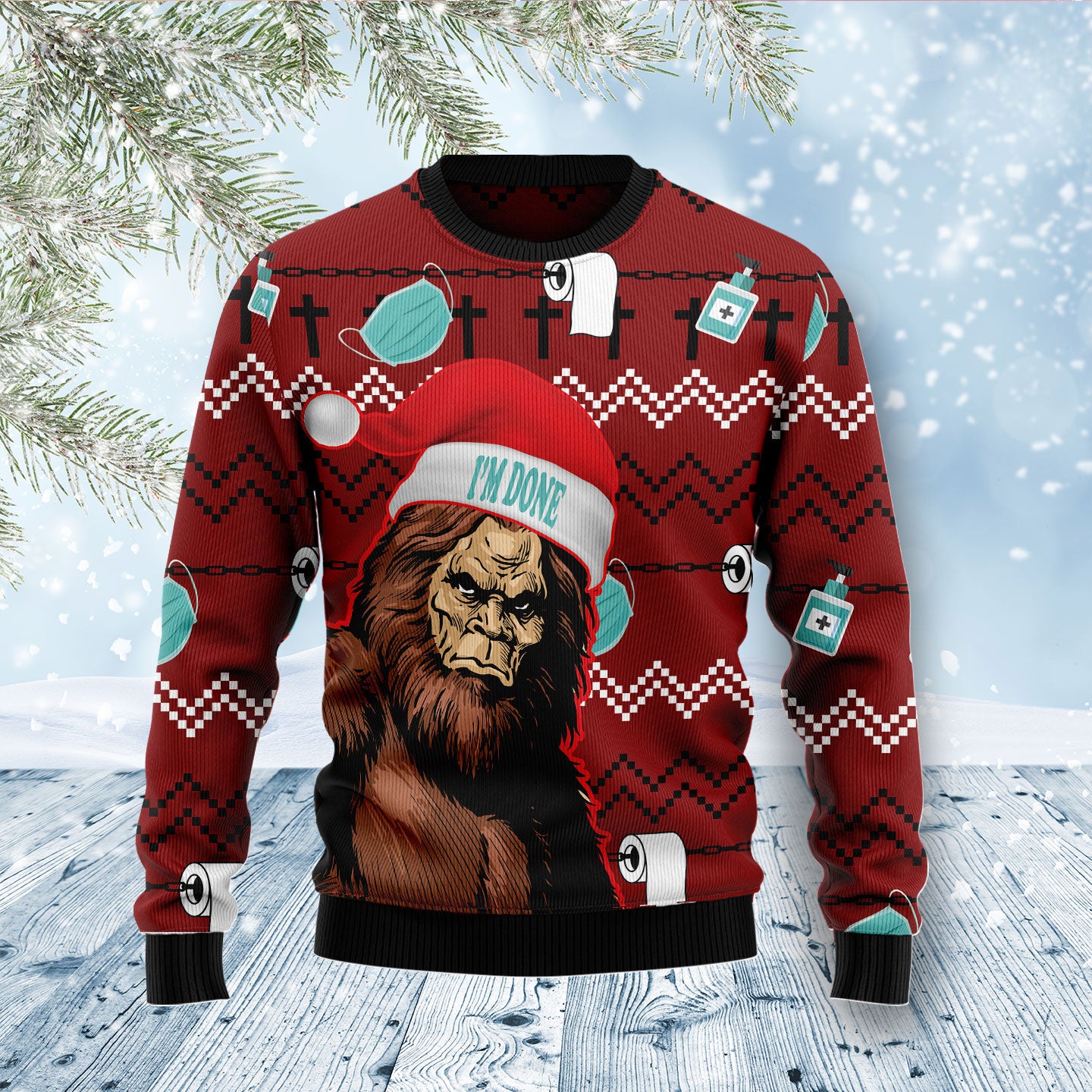 Bigfoot Done D1011 Ugly Christmas Sweater