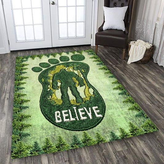 Bigfoot Paw Print In The Forest Rectangle Rug