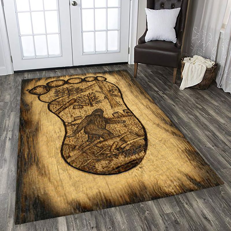 Bigfoot Wood Foot Print Rectangle Rug – PERSONALIZEDWITCH