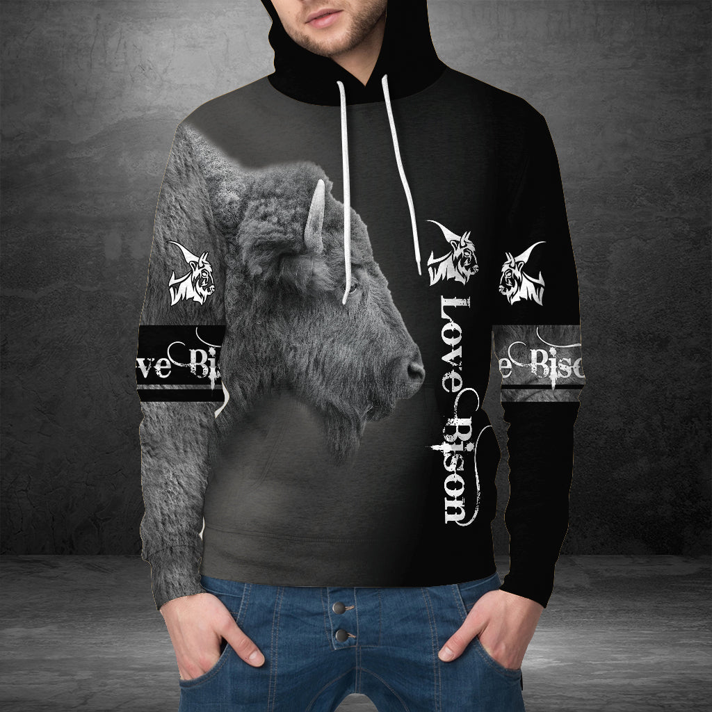 Love 3D Bison G51027 - All Over Print Unisex Hoodie
