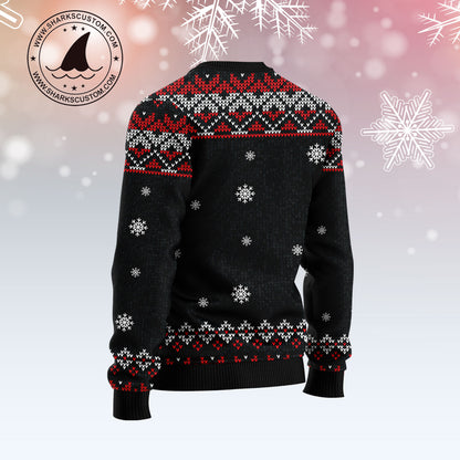 Black Cat Run On Coffee D1211 Ugly Christmas Sweater