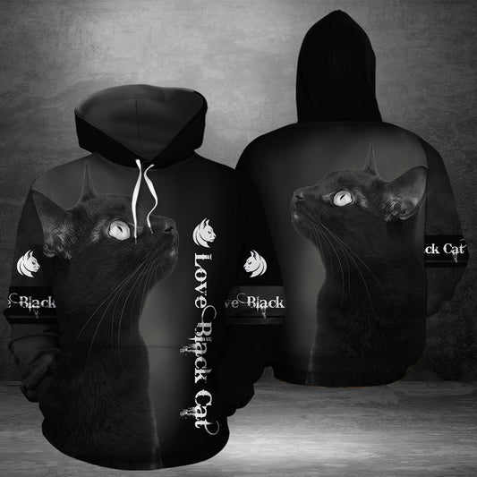 Love 3D Black Cat G51027 - All Over Print Unisex Hoodie