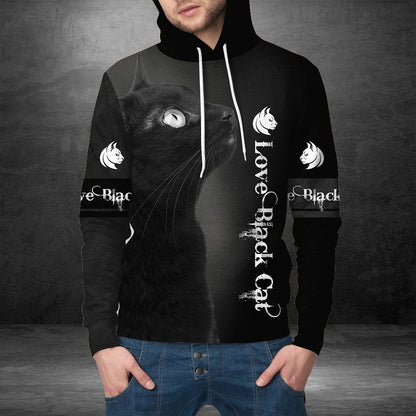 Love 3D Black Cat G51027 - All Over Print Unisex Hoodie