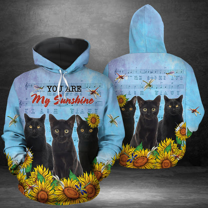 Black Cat You Are My Sunshine G51029 - All Over Print Unisex Hoodie