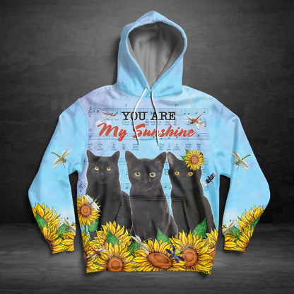 Black Cat You Are My Sunshine G51029 - All Over Print Unisex Hoodie