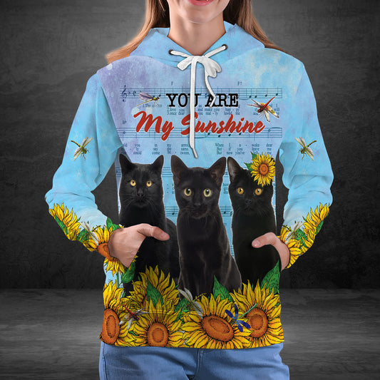 Black Cat You Are My Sunshine G51029 - All Over Print Unisex Hoodie