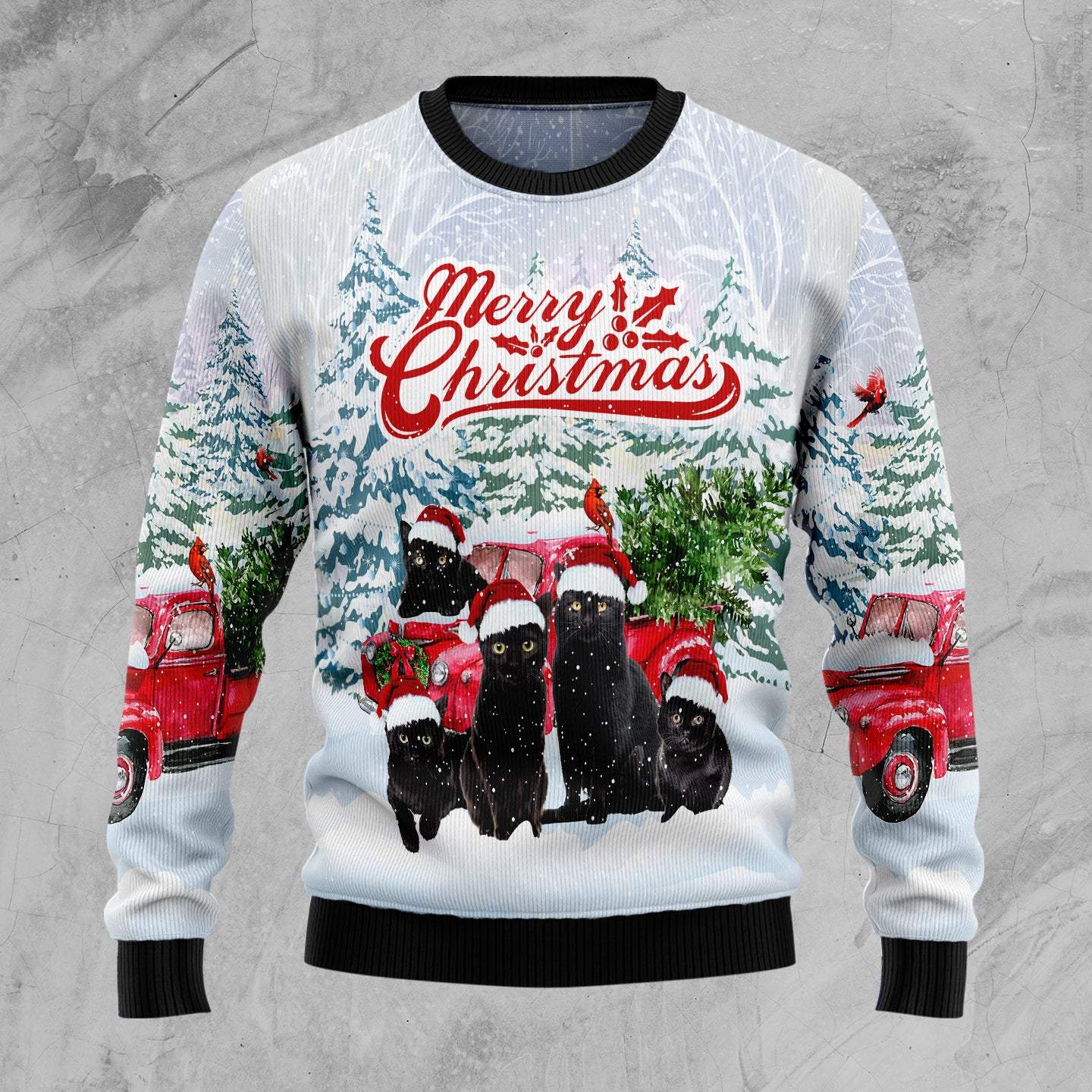 Black Cat Merry Christmas TG5115 Ugly Christmas Sweater