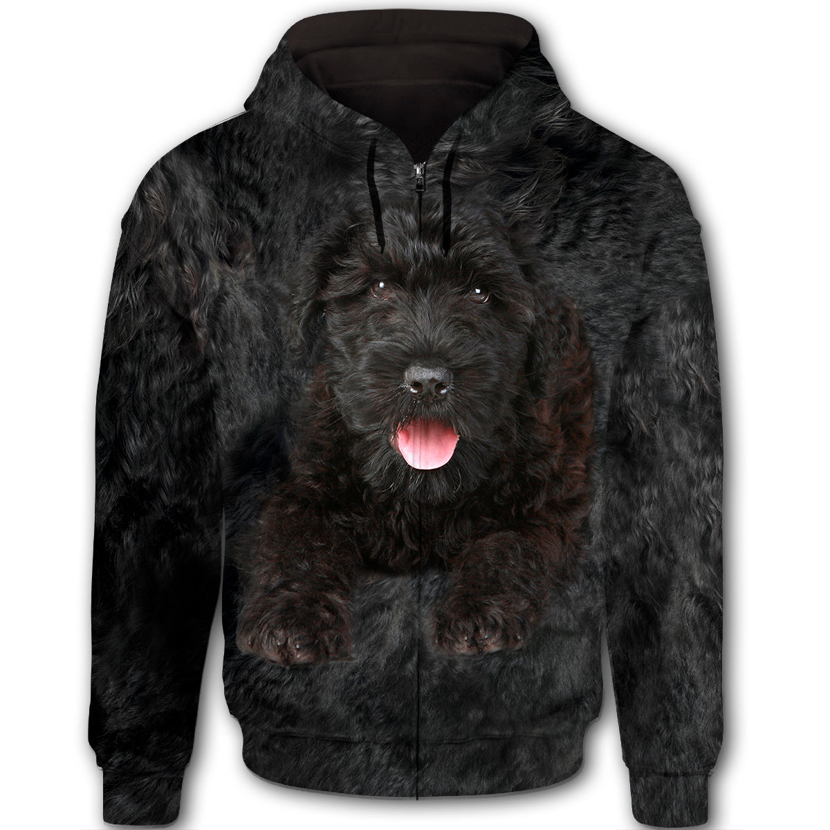 Black Russian Terrier Cute Dog Face T284 - All Over Print Zip Hoodie