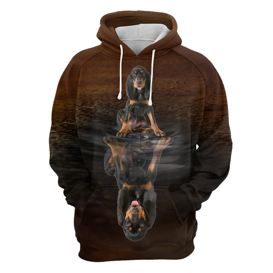 Cute Black and Tan Coonhound Reflection H22417 - All Over Print Unisex Hoodie