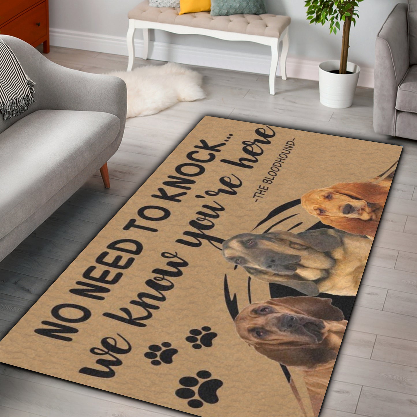 Bloodhound Knock - Rectangle Rug