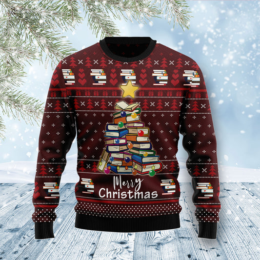 Book Pine D1211 Ugly Christmas Sweater