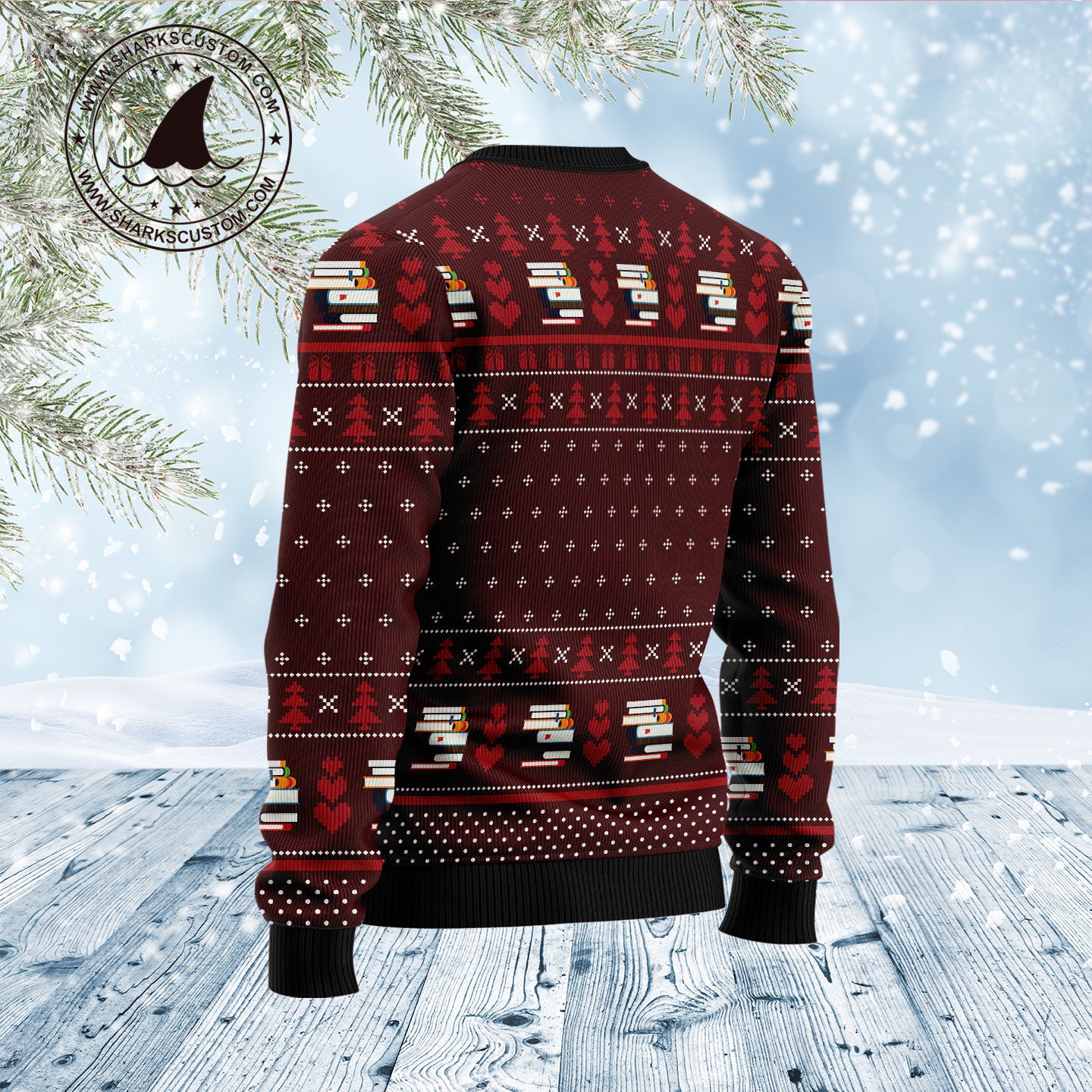 Book Pine D1211 Ugly Christmas Sweater