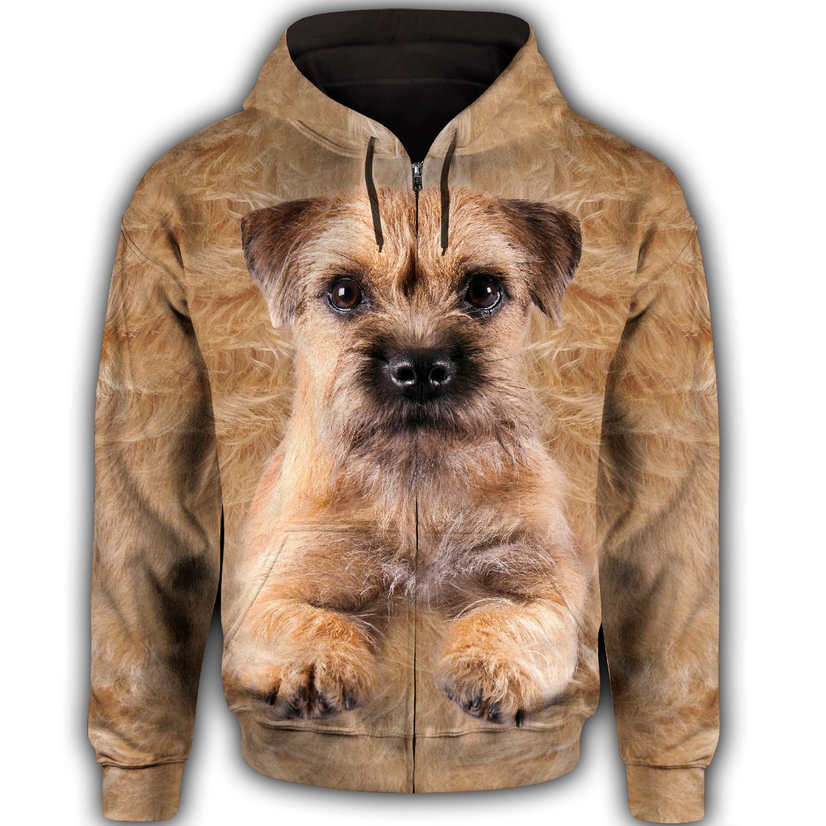 Border Terrier Cute Dog Face T284 - All Over Print Zip Hoodie