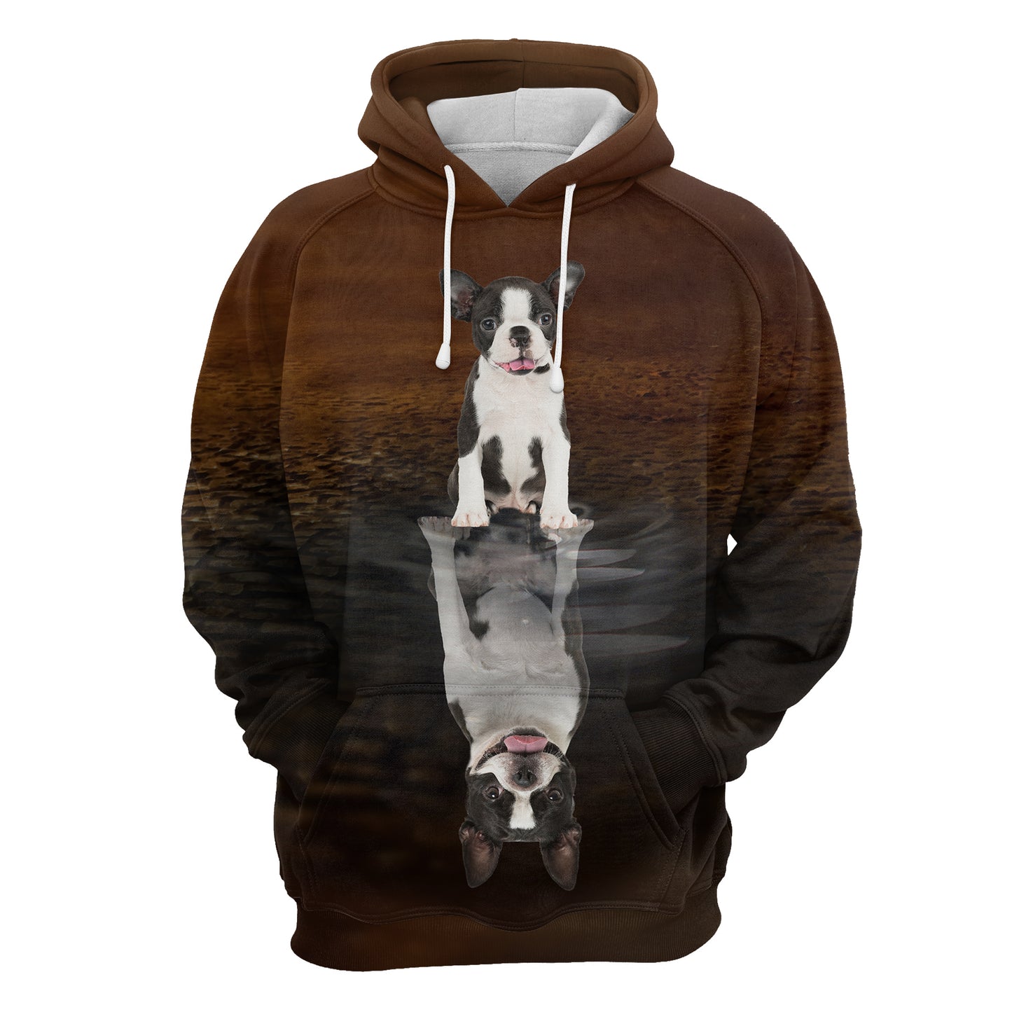 Cute Boston Terrier Reflection H22417 - All Over Print Unisex Hoodie