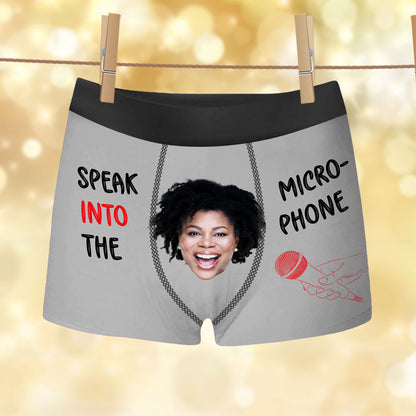 Speak Into The Microphone Custom Face All Over Print Men's Boxer Brief