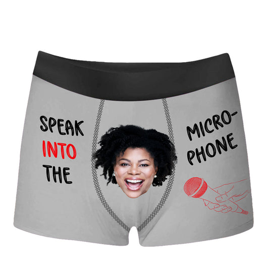 Speak Into The Microphone Custom Face All Over Print Men's Boxer Brief