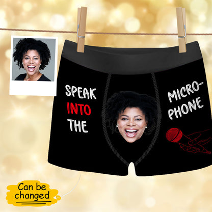 Speak Into The Microphone Custom Face All Over Print Men's Boxer Brief