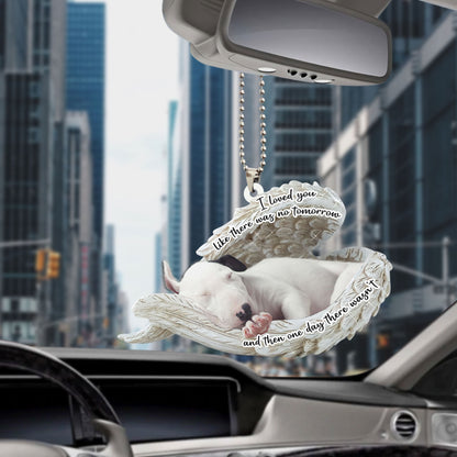 Bull Terrier Sleeping Angel Personalizedwitch Flat Car Ornament
