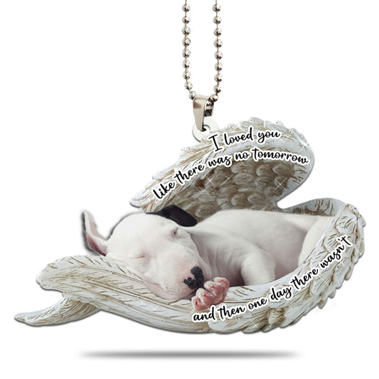 Bull Terrier Sleeping Angel Personalizedwitch Flat Car Ornament