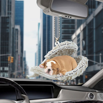 Bulldog Sleeping Angel Personalizedwitch Flat Car Ornament