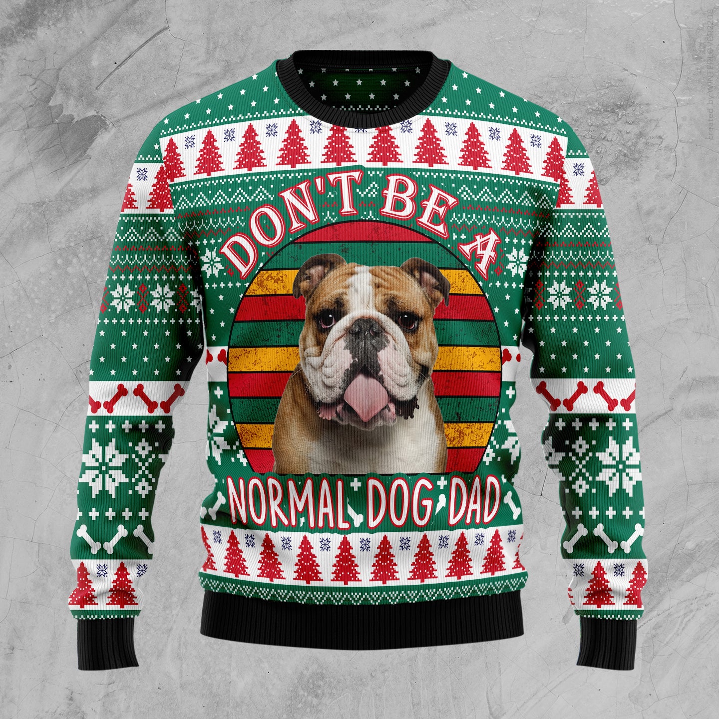 Bulldog Dog Dad TG51110 Ugly Christmas Sweater