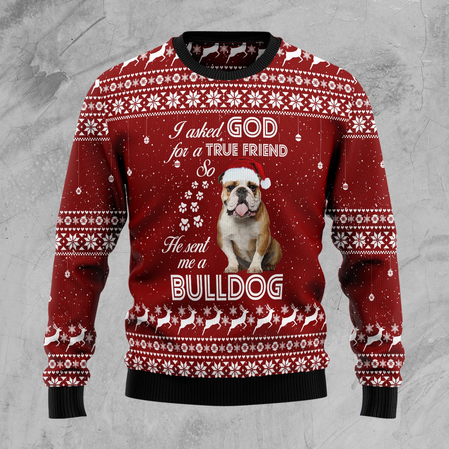 Bulldog True Friend TG5113 Ugly Christmas Sweater