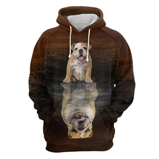 Cute Bulldog Reflection H22417 - All Over Print Unisex Hoodie