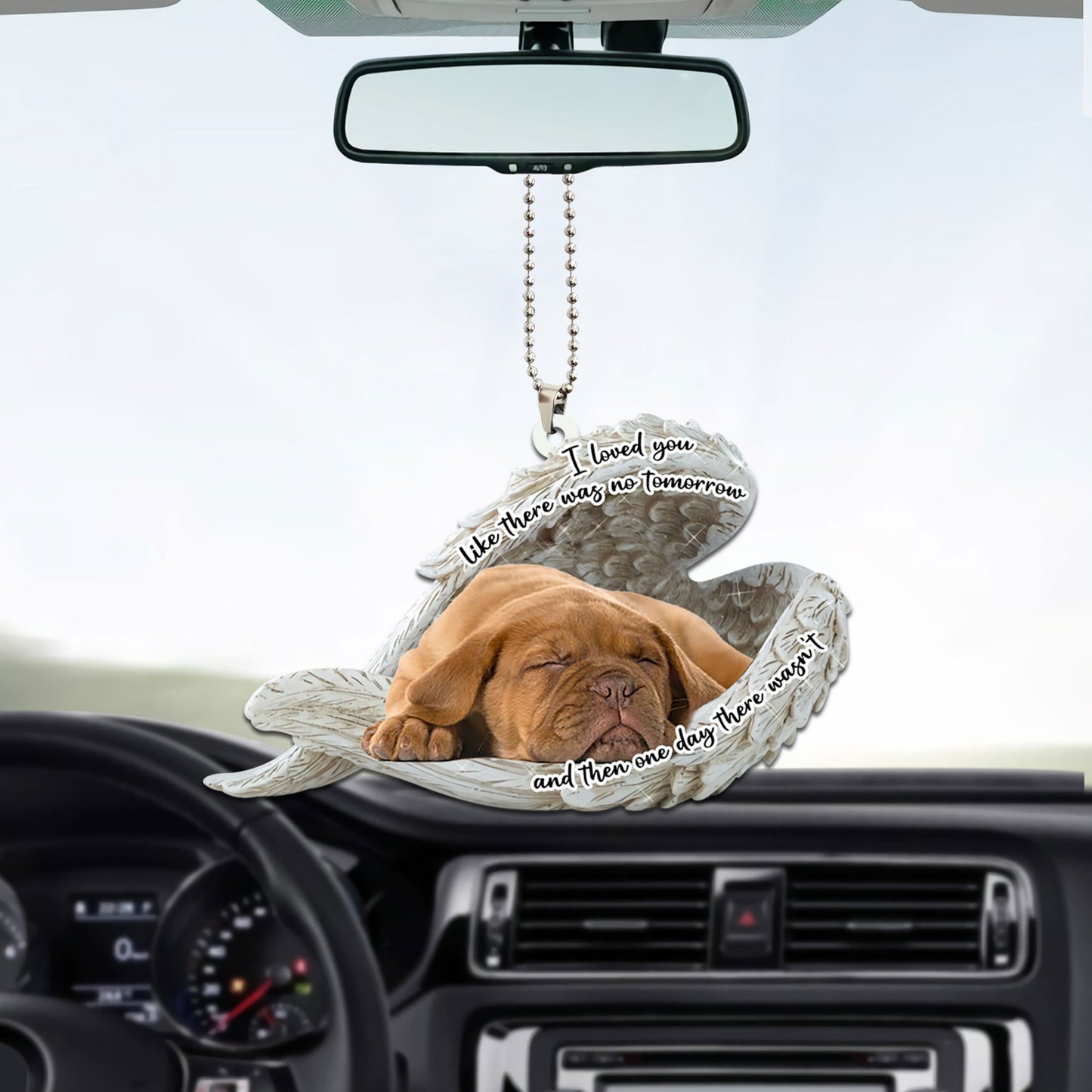 Bullmastiff Sleeping Angel Dog Personalizedwitch Flat Car Memorial Ornament