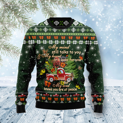 Butterfly Christmas Season My Mind D1011 Ugly Christmas Sweater