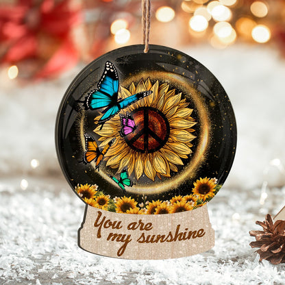 Butterfly You Are My Sunshine Personalizedwitch Printed Wood Christmas Ornament