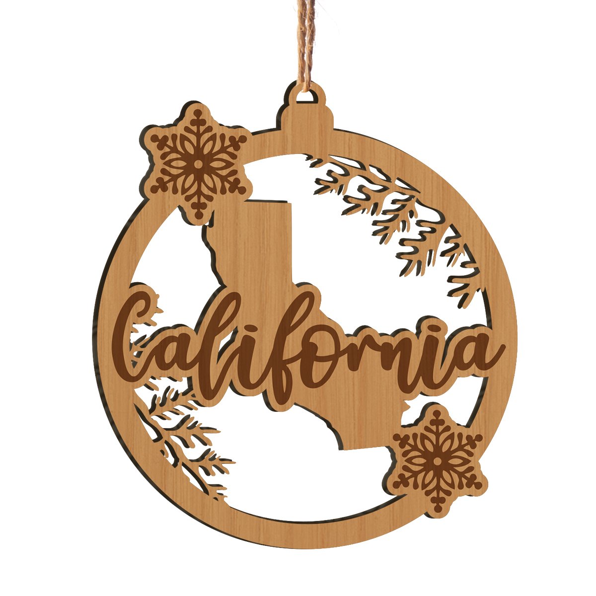 50 US States Personalizedwitch Christmas Printed Wood Ornament