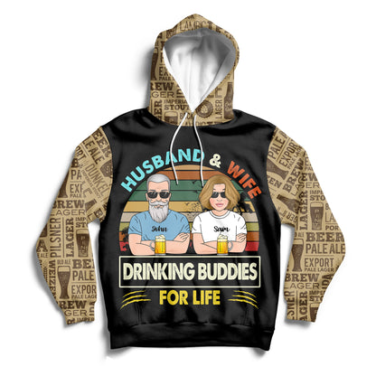 Drinking Buddies For Life Custom All Over Print Hoodie