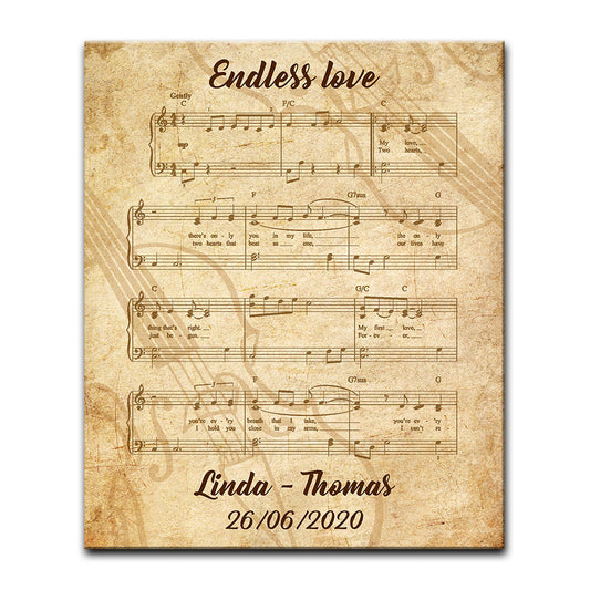 Endless Love Custom Names And Date Valentine Gift Canvas