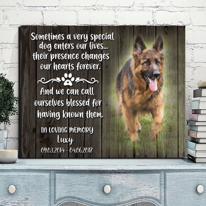 Custom Personalized dog memorial photo to Canvas unique father's day mother's day gift, dog mom & dad rememberance pet with pictures on presents, birthday gift ideas from daughter & son kids - Dog Loss Gift G593 - PersonalizedWitch