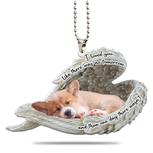 Cardigan Welsh Corgi Sleeping Angel Dog Personalizedwitch Flat Car Memorial Ornament