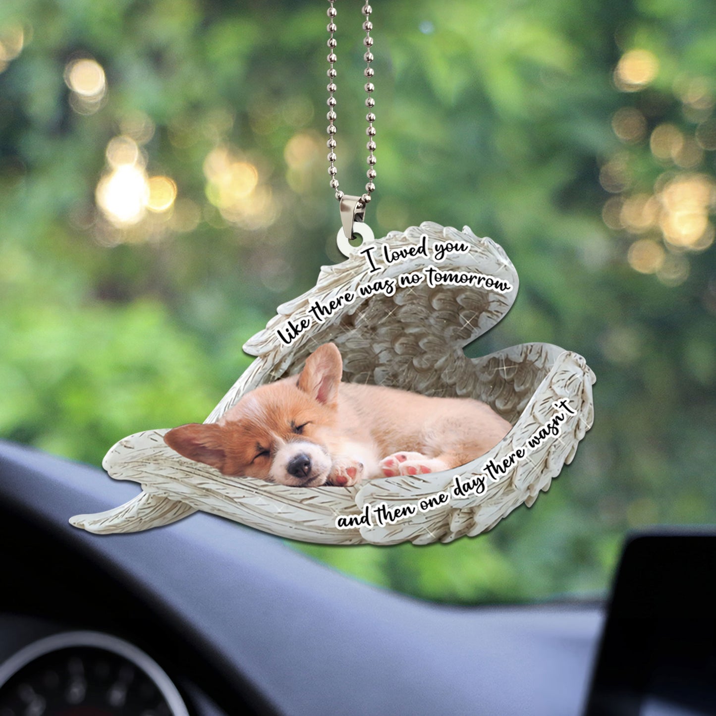 Cardigan Welsh Corgi Sleeping Angel Dog Personalizedwitch Flat Car Memorial Ornament
