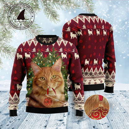 Cat Decor Pine D1011 Ugly Christmas Sweater