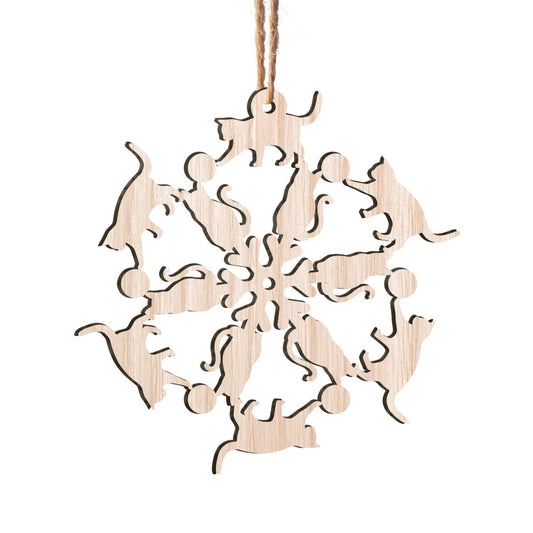 Cat Love Snowflake Personalizedwitch Wood Ornament