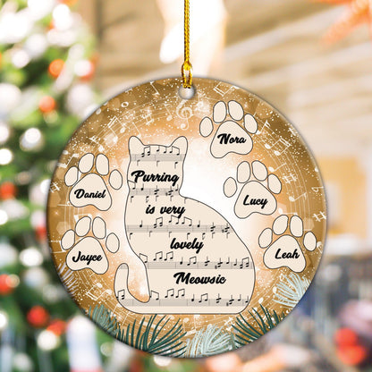 Custom Cat Names Purring Is Very Lovely Meowsic Cat Personalizedwitch Personalized Christmas Ornament
