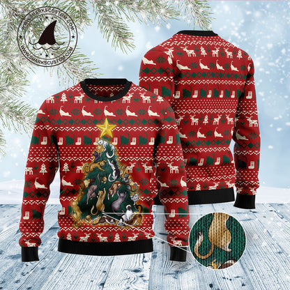 Cat Naughty Pine D1211 Ugly Christmas Sweater