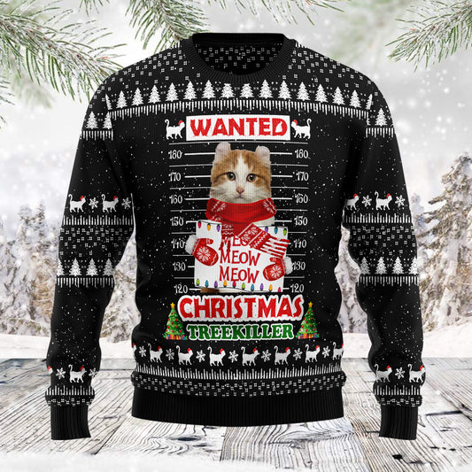 Cat Treekiller Custom Photo TG51125 unisex womens & mens, couples matching, friends, cat lover, funny family ugly christmas holiday sweater gifts (plus size available)