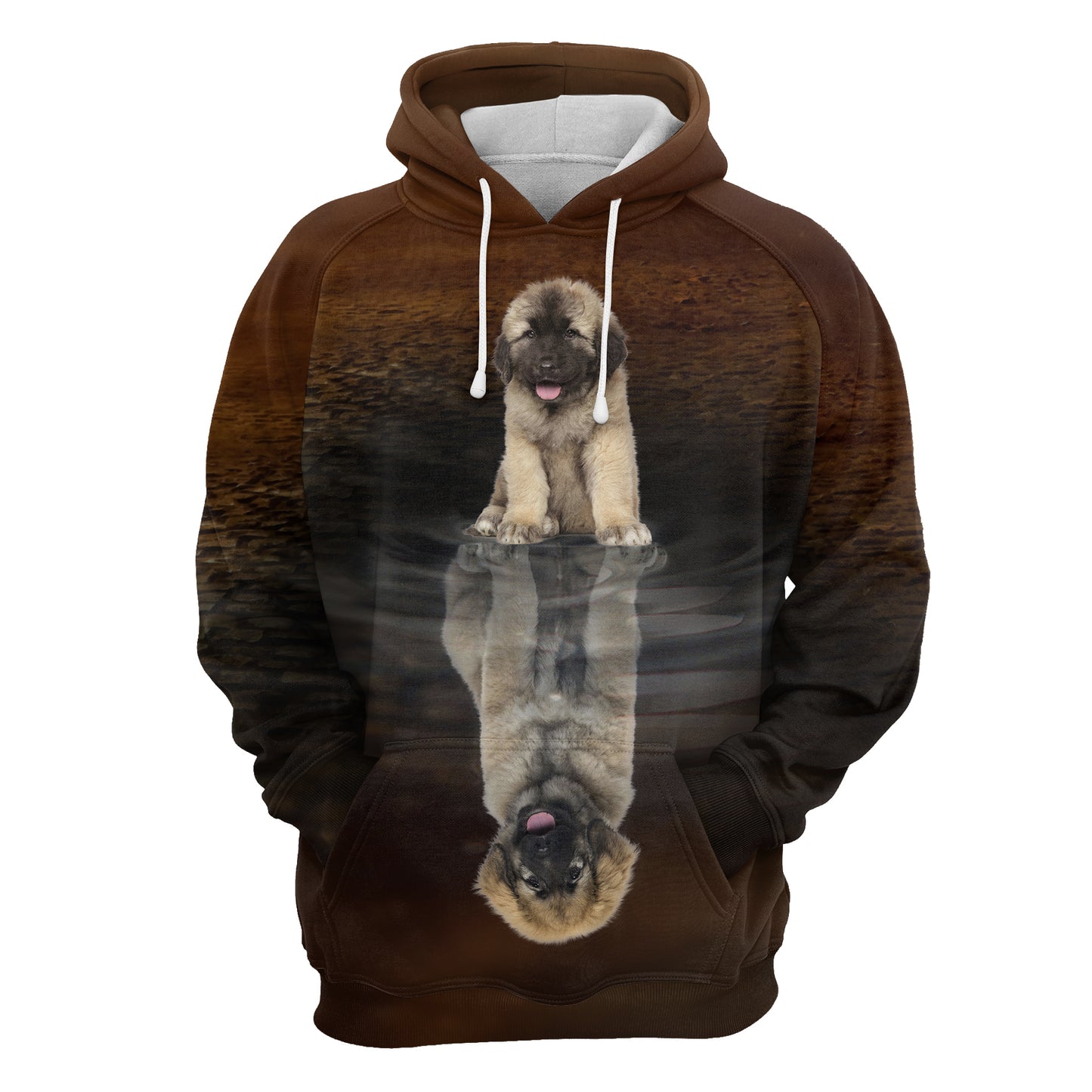 Cute Caucasian Shepherd Dog Reflection H22417 - All Over Print Unisex Hoodie