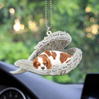 Cavalier King Charles Spaniel Sleeping Angel Personalizedwitch Flat Car Ornament
