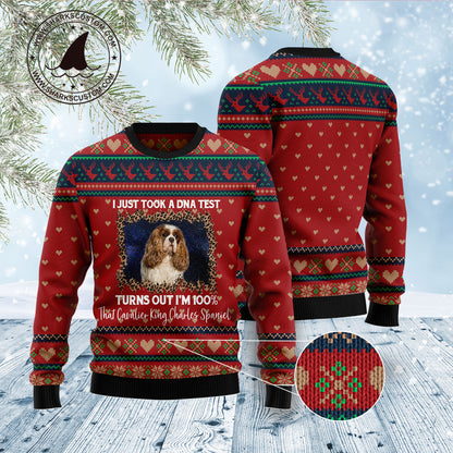 Cavalier King Charles Spaniel DNA D1011 Ugly Christmas Sweater