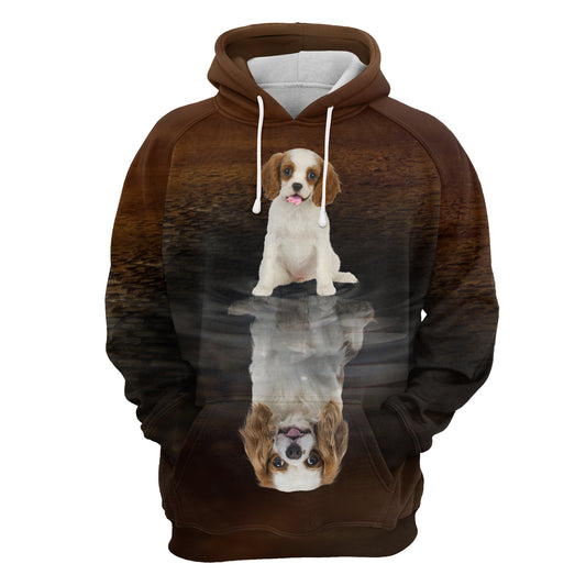 Cute Cavalier King Charles Spaniel Reflection H22417 - All Over Print Unisex Hoodie